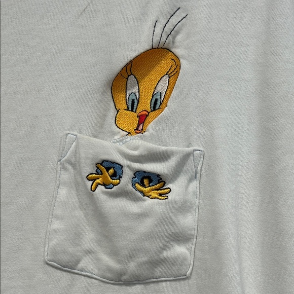 Vintage Y2K 2000 Warner bros tweety bird short sleeve  Graphic T-Shirt large - Picture 2 of 8